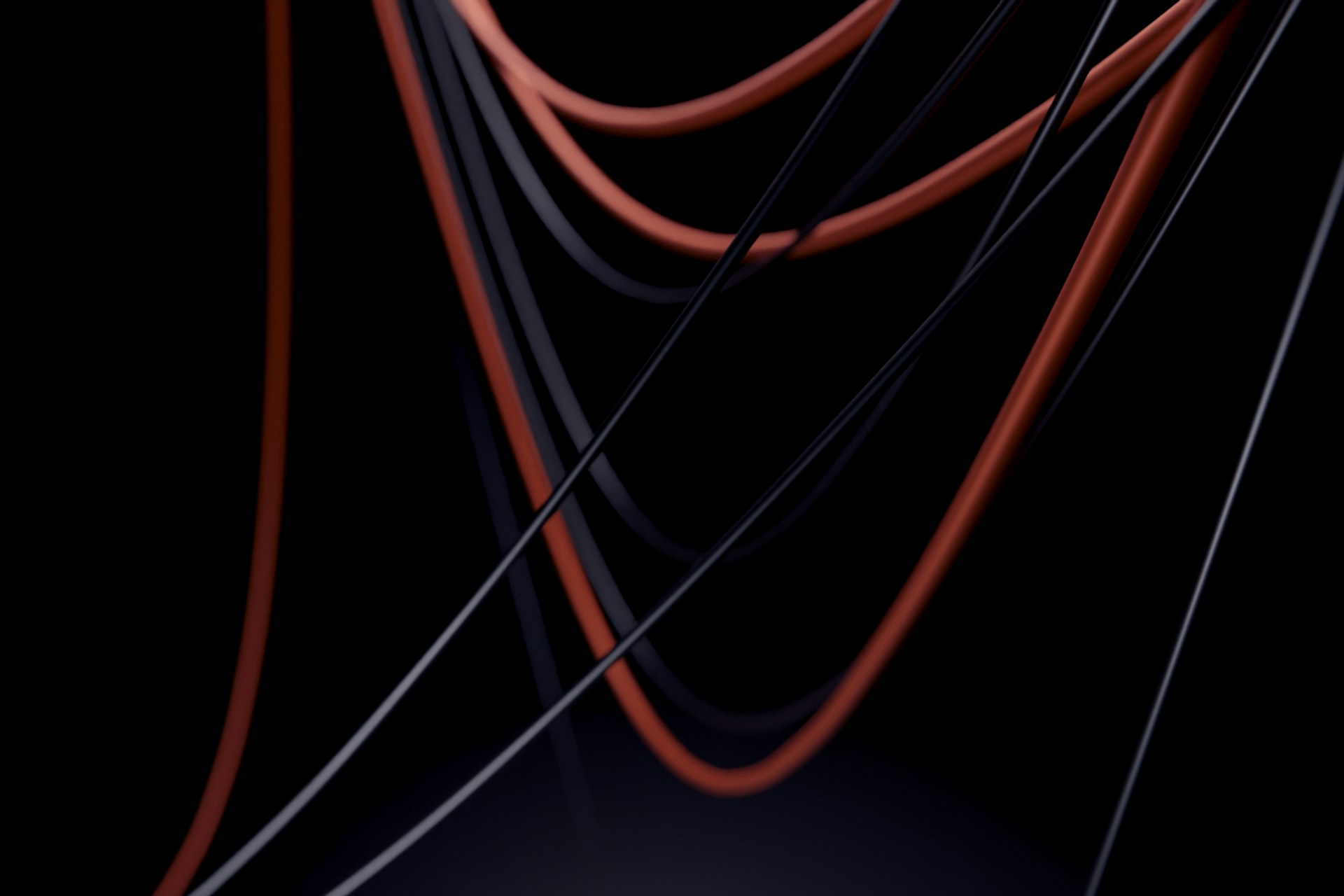 a black background with red and white lines