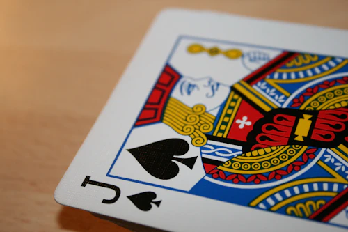 Close-up of a playing card at the High Cardhaus card tables