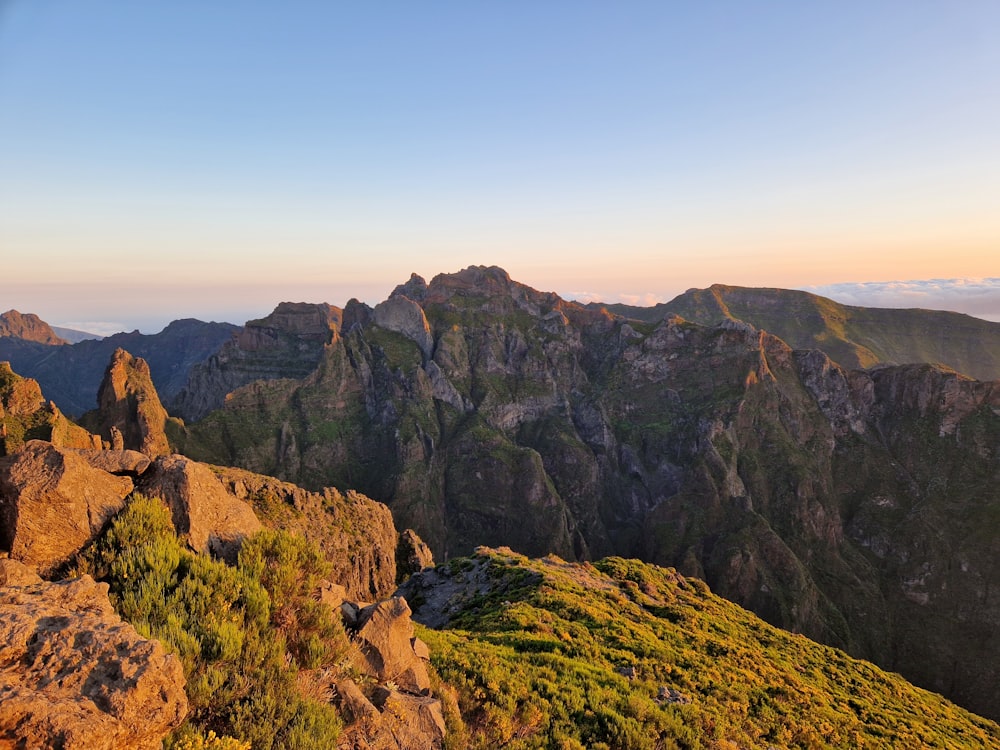 a view of the mountains from a high point of view