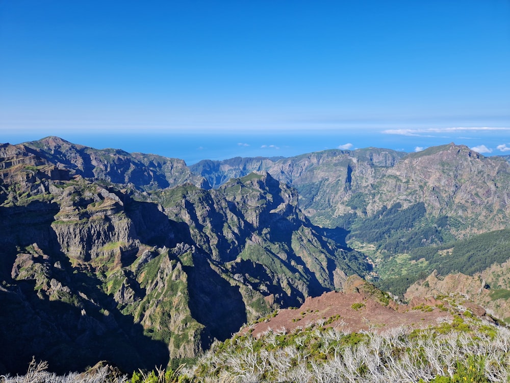 a view of the mountains from a high point of view