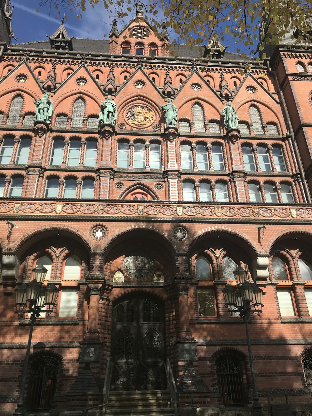 a large building with a clock on the front of it