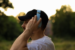a man is talking on a cell phone