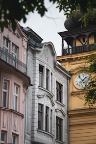 a building with a clock on the side of it