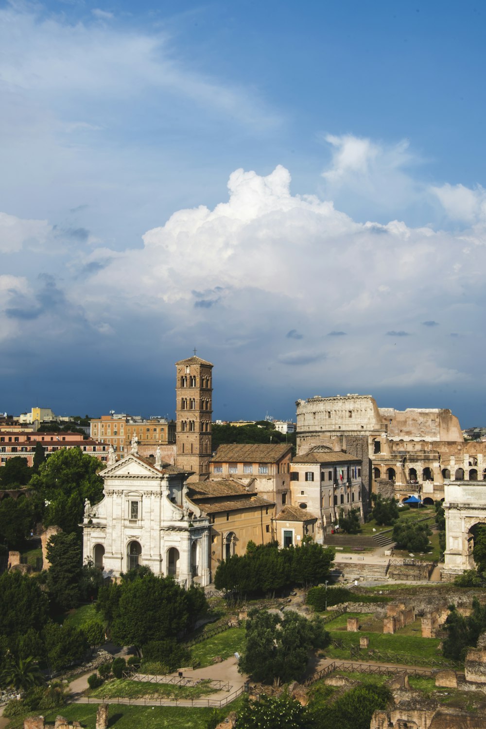 a view of a city from a hill