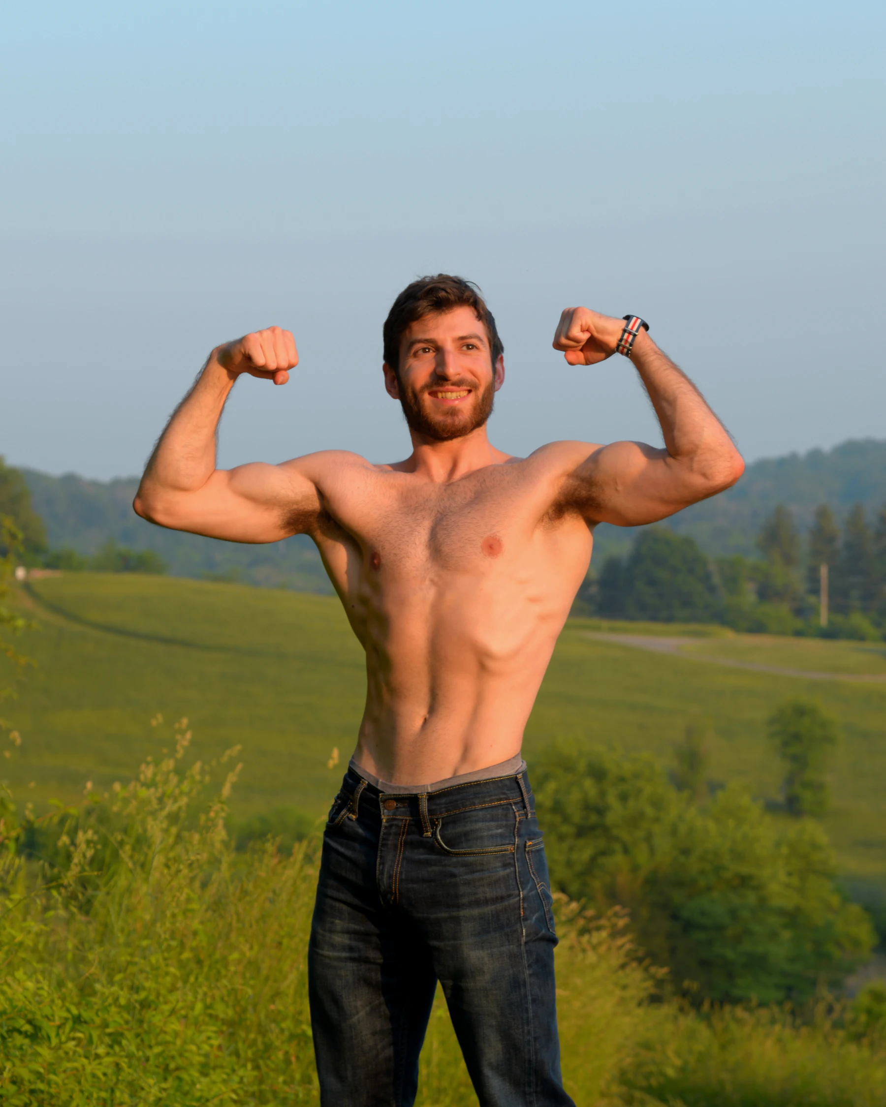 Muscular man outdoors, representing strength and fitness