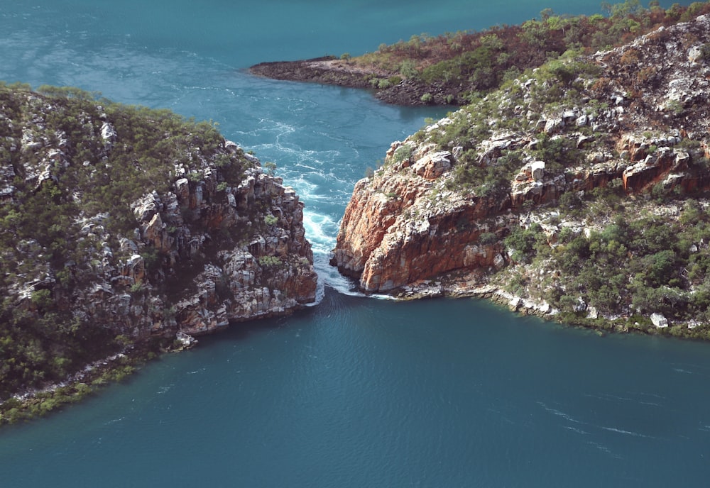 a large body of water surrounded by mountains