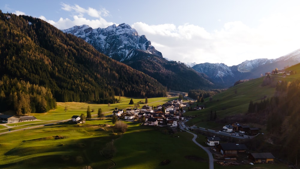 a small village in the middle of a valley