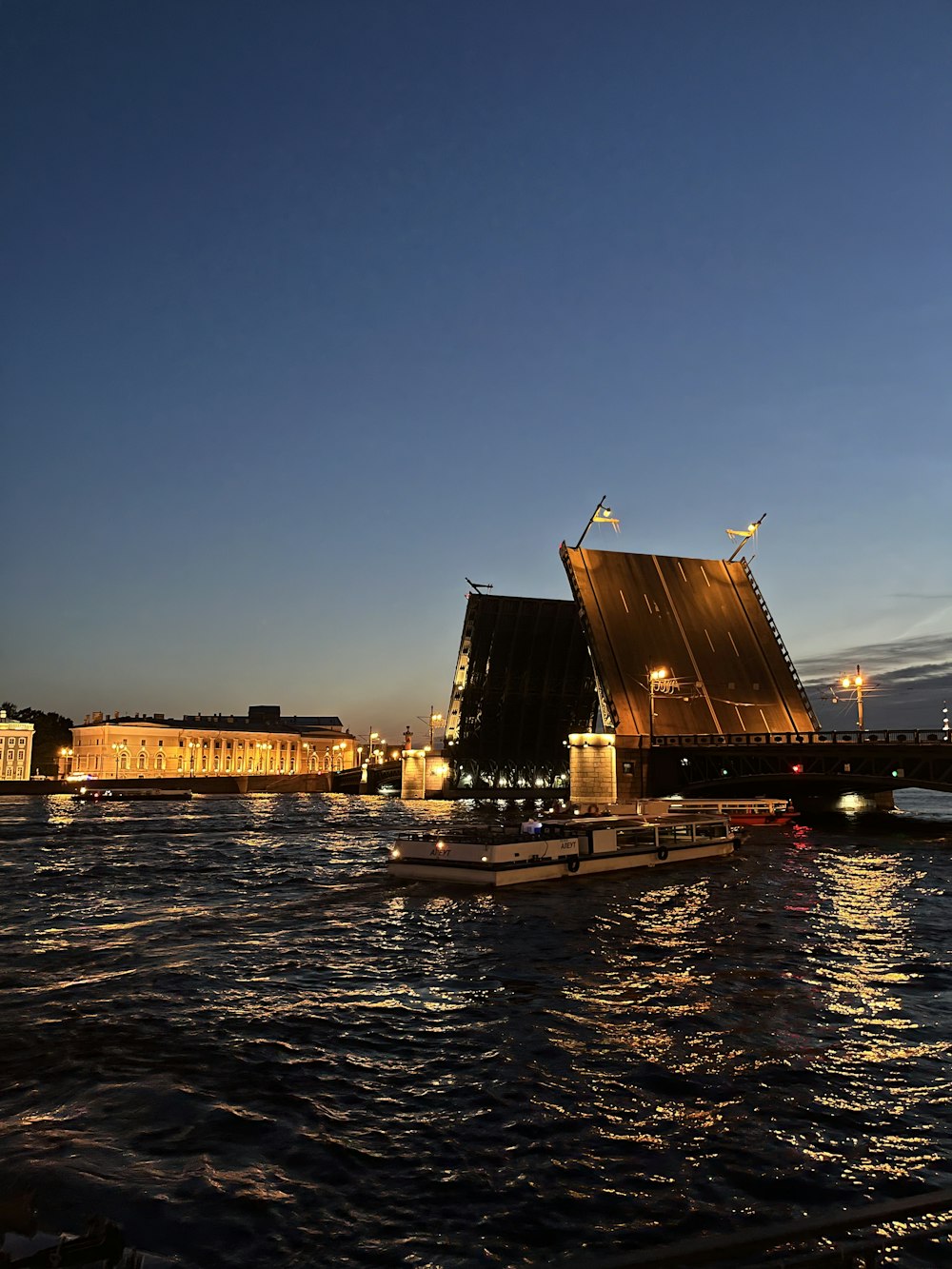 a boat floating on top of a body of water