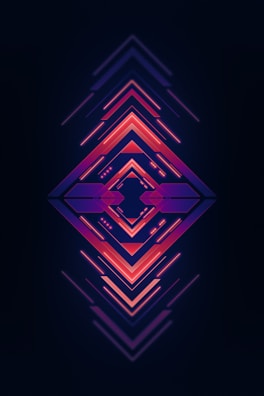 Stylized cyberpunk puzzle game interface with glowing geometric patterns.