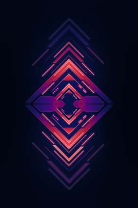 Dark minimalistic geometric design with glowing lines forming a complex data network.