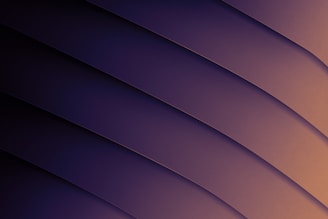 A series of diagonal, layered curves create a sleek and modern abstract design. The gradient shifts smoothly from deep purple to soft brown, providing a sophisticated visual effect.
