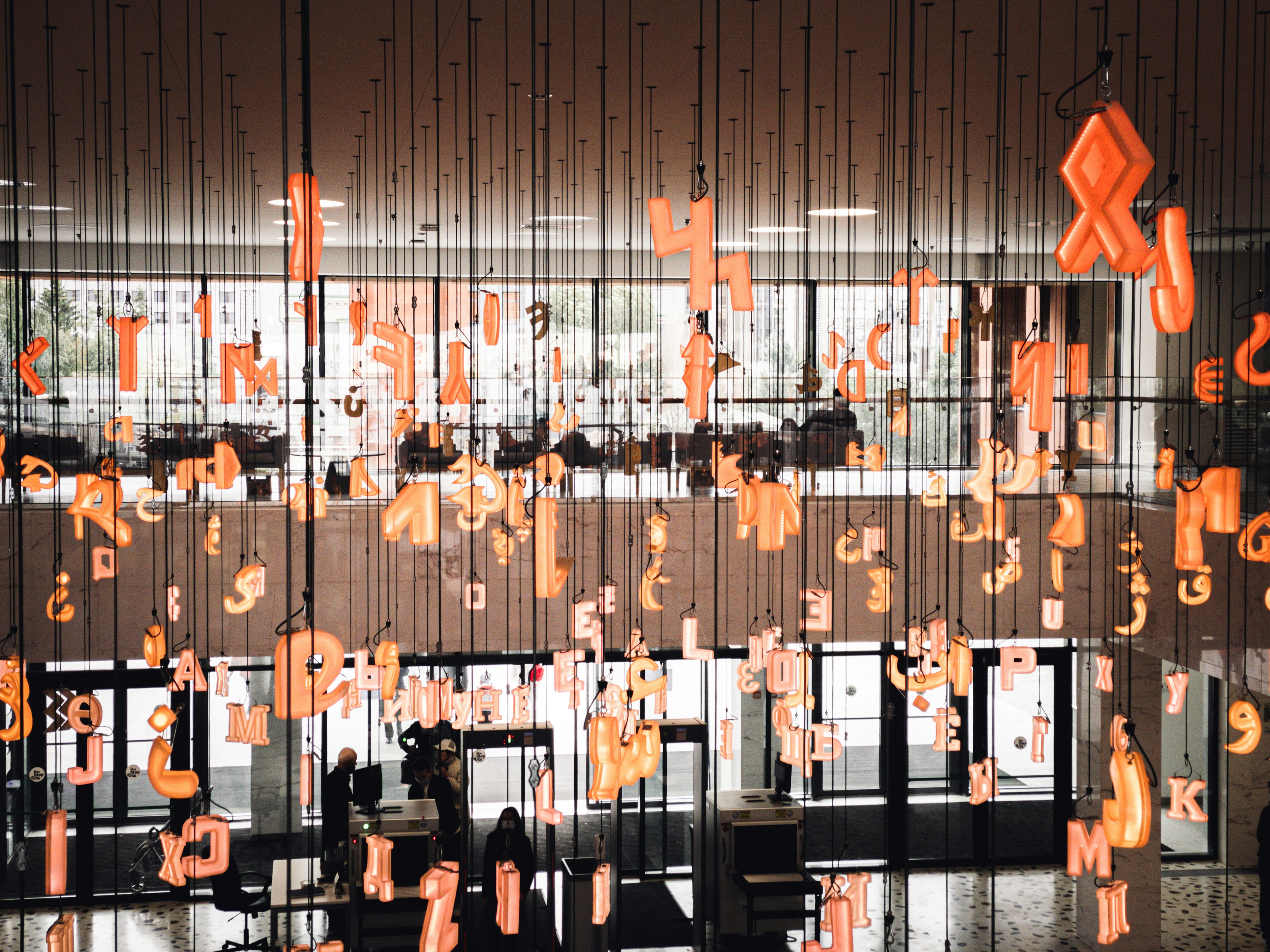 People in front of building