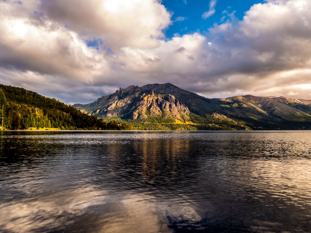 a large body of water surrounded by mountains