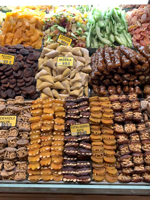 Marhaba dry fruits displayed in colorful packaging with vibrant labels.