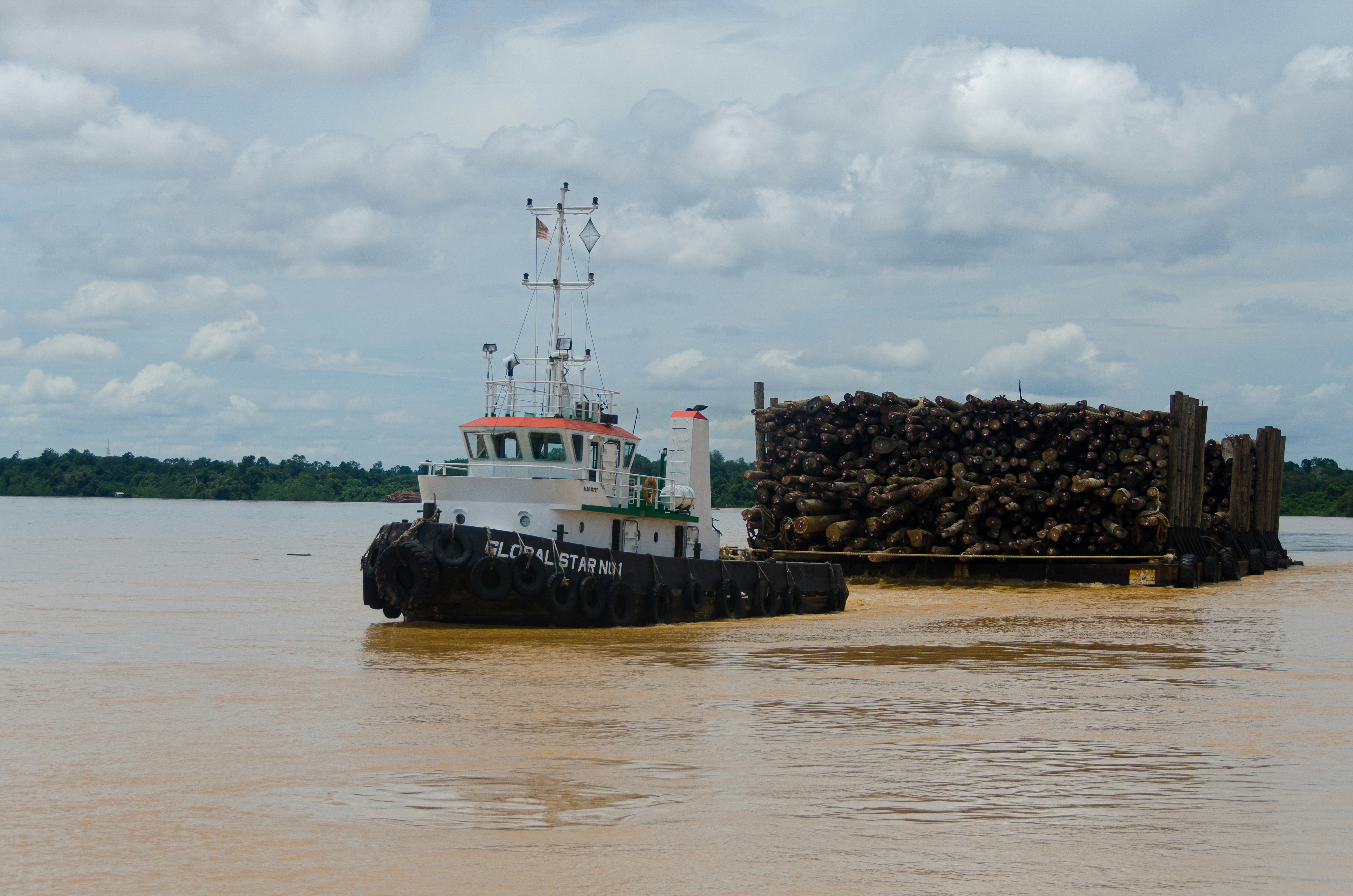 a tug boat in a body of water