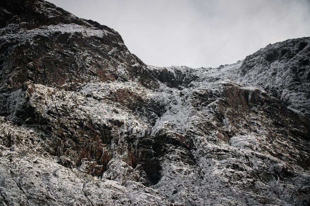 a snow covered mountain with a sky background