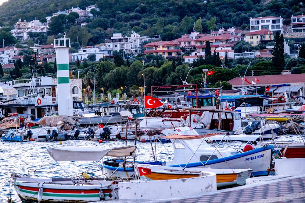 a bunch of boats that are in the water