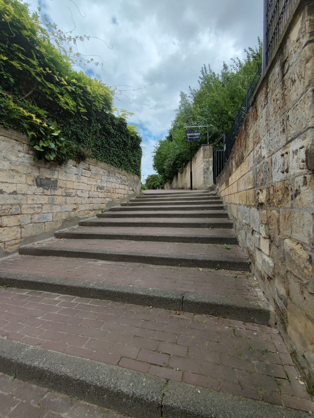 a set of stone steps leading up to a building