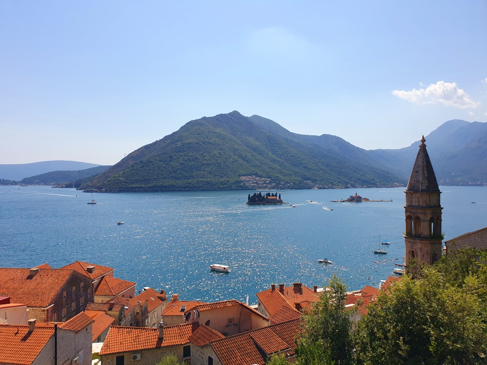 a large body of water surrounded by mountains