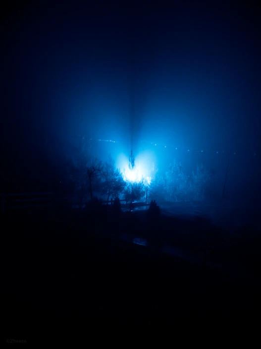 A Blu-ray disc glowing softly with a shadowy Bigfoot figure in the background.