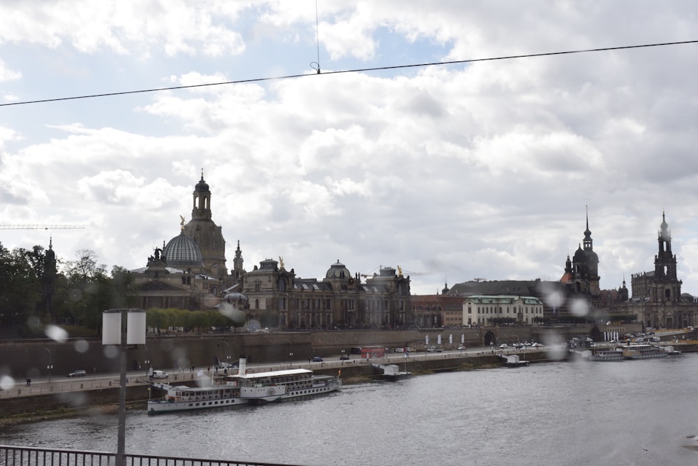 a view of a river with boats on it