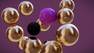 a group of balloons floating in the air