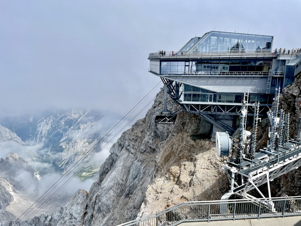 a view of a ski lift going up a mountain