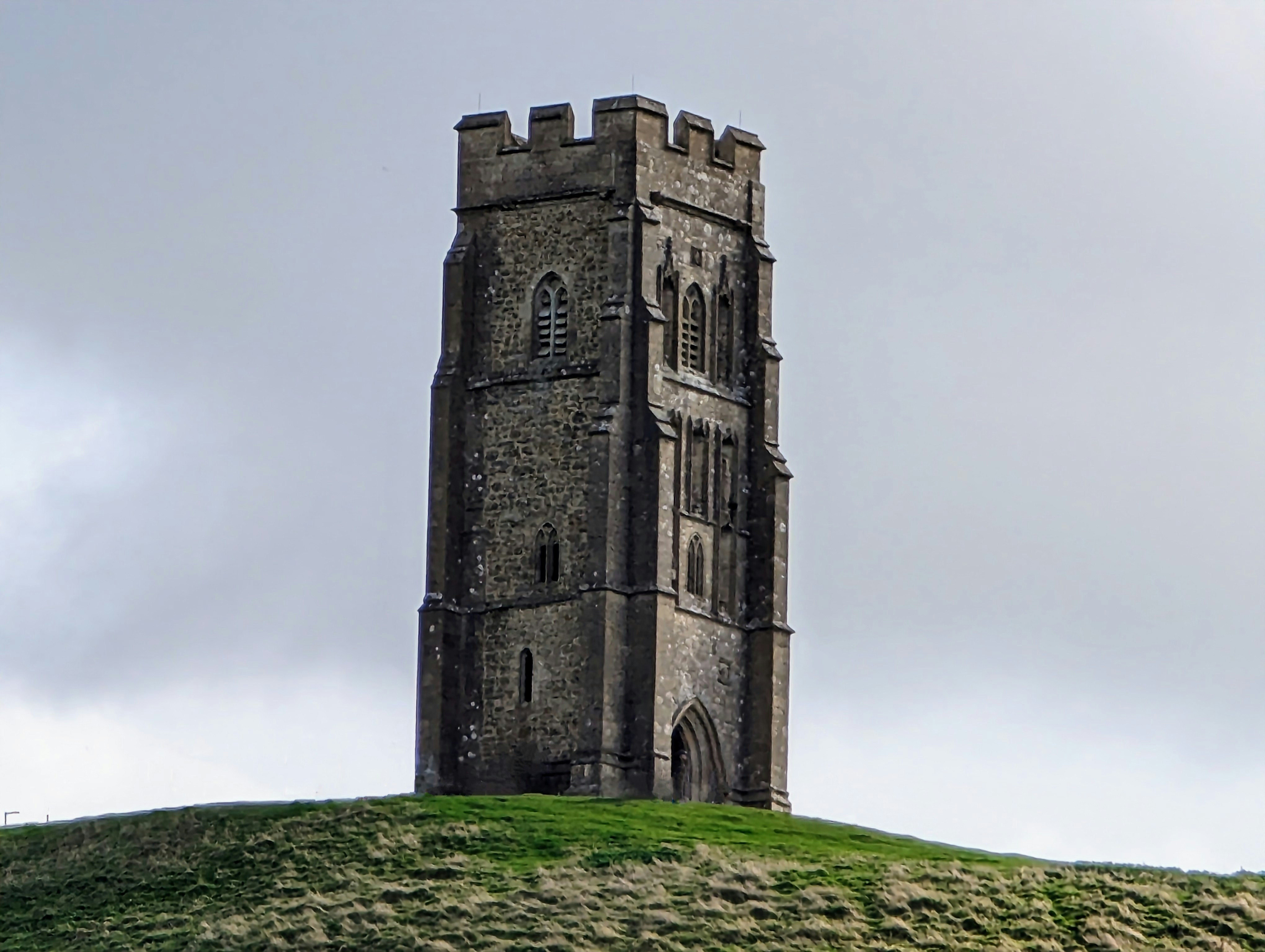 Photo image of St Michael's church tower on the Tor, Glastonbury UK