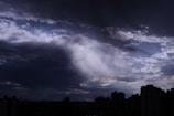 Dramatic dark sky over a city skyline symbolizing end-times prophecy.
