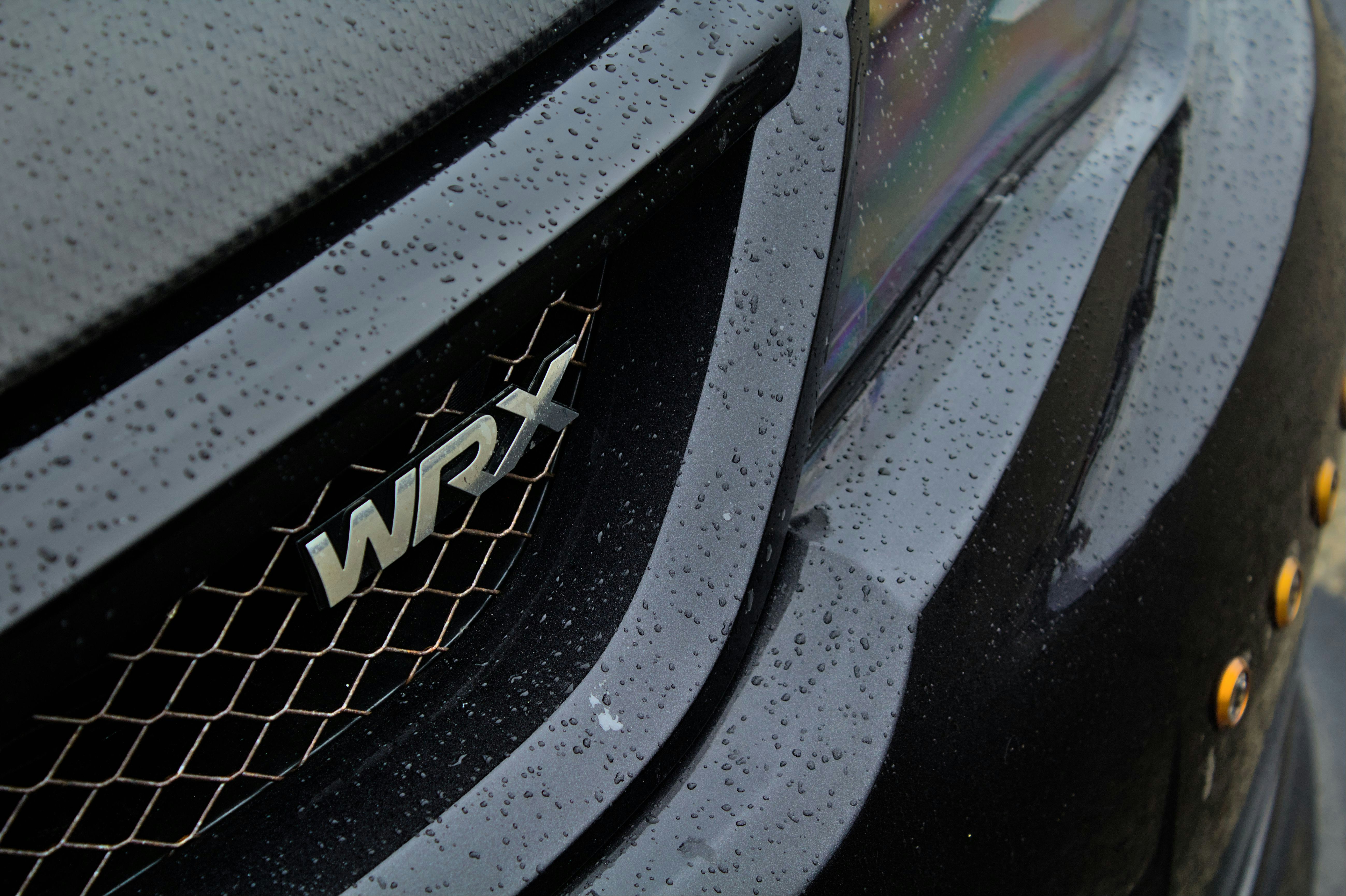 a close up of the front grille of a car