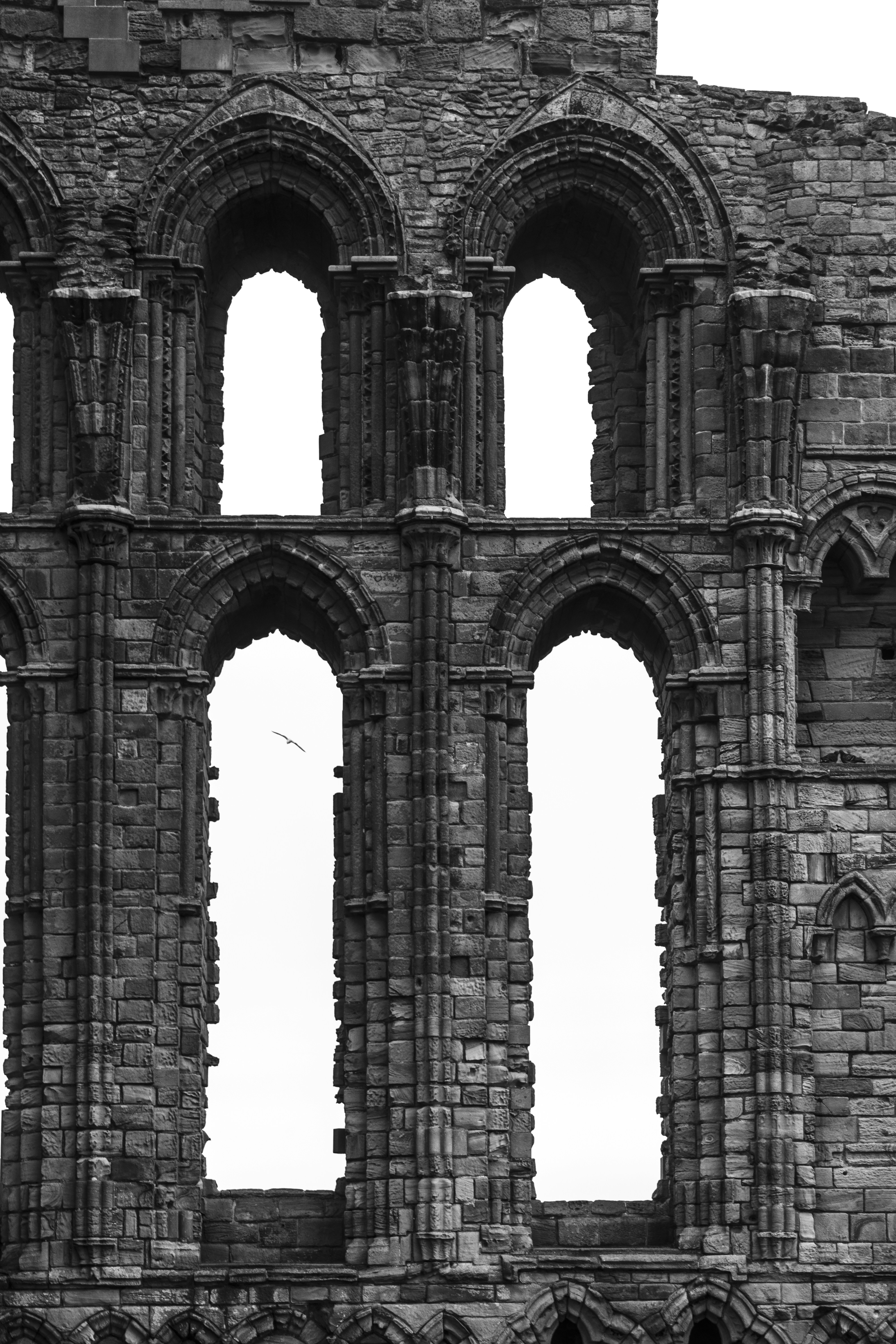 a black and white photo of an old building