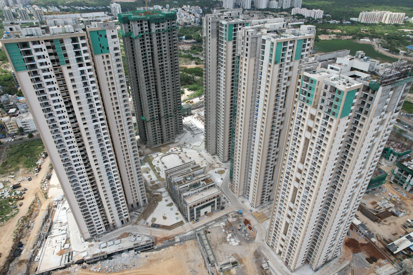 Cluster of new residential high-rise towers in an Indian city, typical of developer project pages