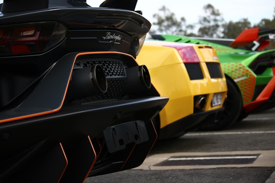 A vibrant automotive-themed image showcasing various vehicles.