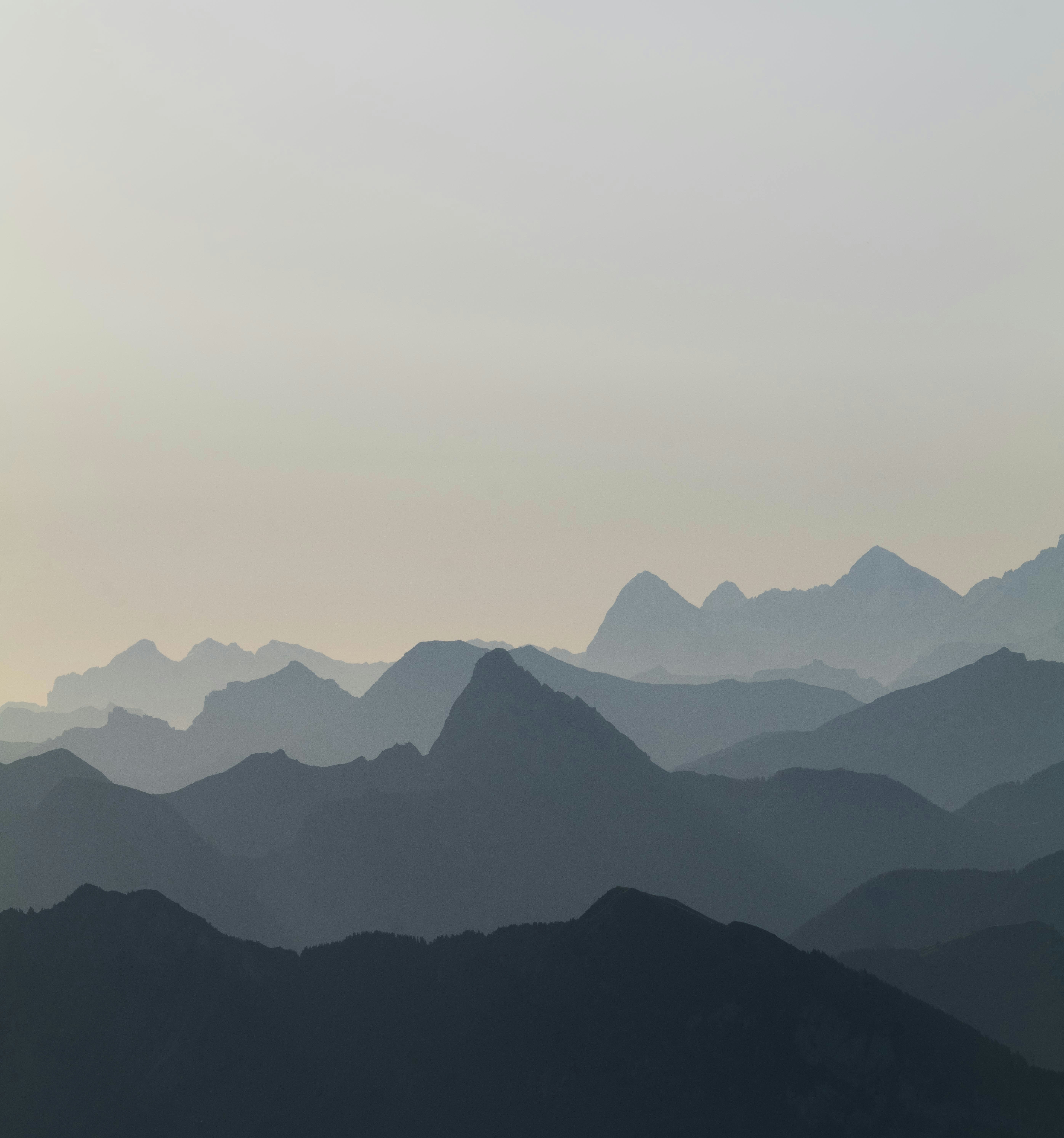 a view of a mountain range from a distance