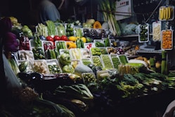 a bunch of vegetables that are on a table