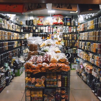 a grocery store filled with lots of food