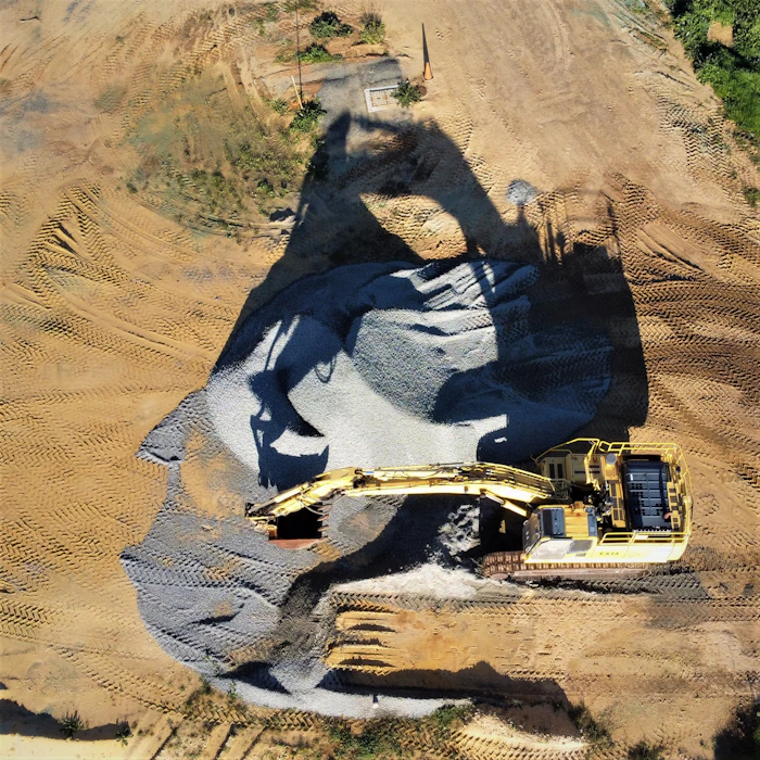 Grader working on a construction site