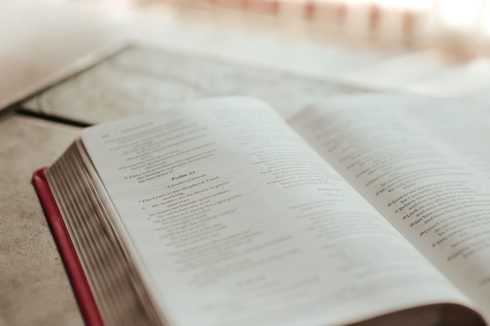 an open book sitting on top of a table