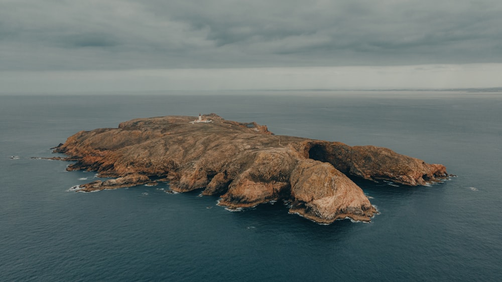 a small island in the middle of the ocean