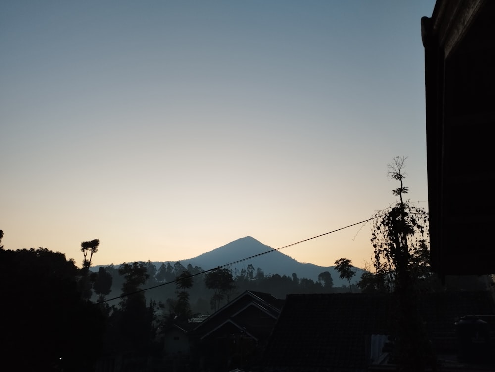 a view of a mountain in the distance