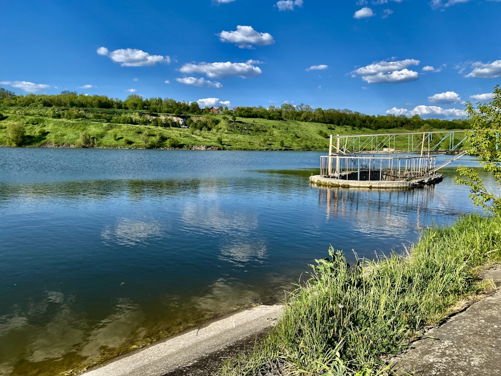 a body of water with a boat in it