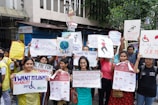 A diverse group of people are gathered for a protest or awareness event, holding various colorful signs advocating for disability rights and inclusion. Some signs have text promoting the inclusion of individuals with disabilities in sports and society, with messages like 'I want to turn my disability into ability' and 'Support Disability Rights.' The participants appear engaged and passionate about the cause.