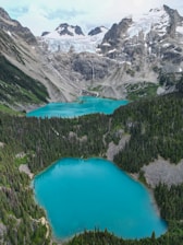 A scenic view of Alaska's breathtaking landscapes with mountains and forests.