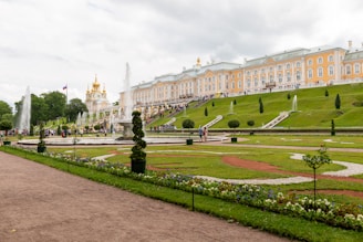 The stunning gardens of the Palace of Versailles during spring.