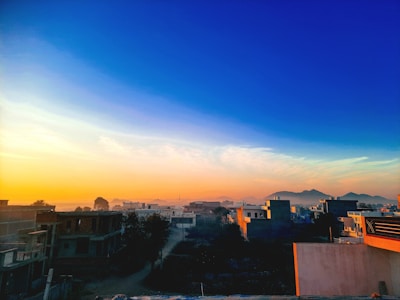 A cityscape at dawn, illustrating a hopeful future shaped by dikeocracy principles.