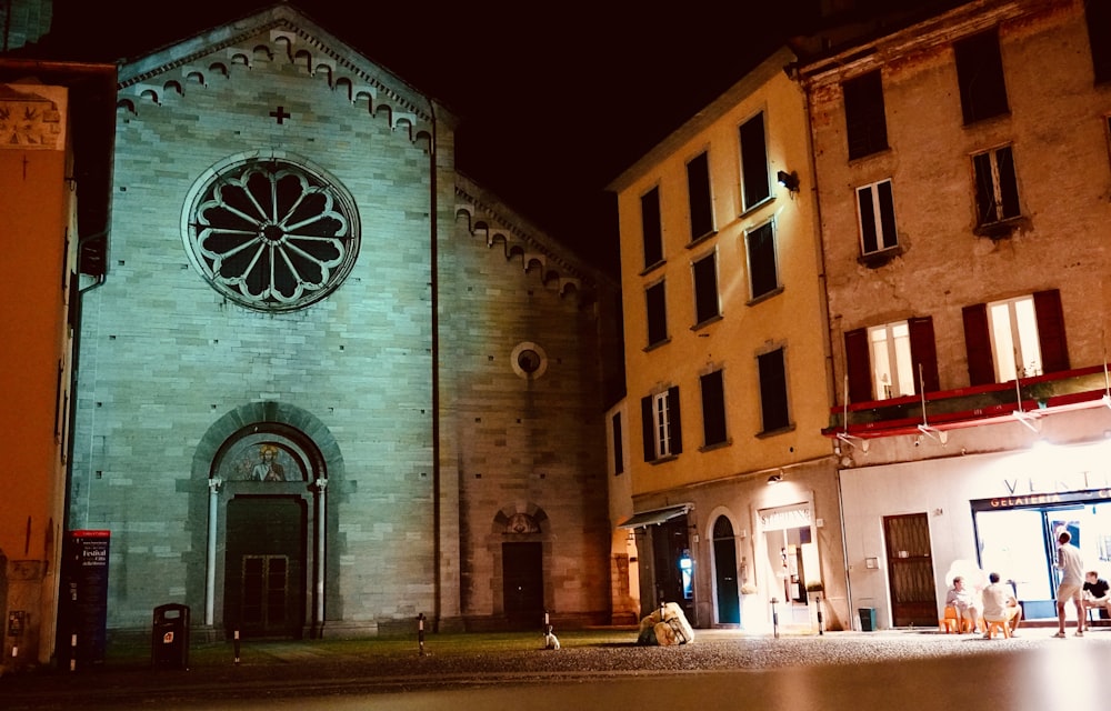 a large building with a clock on the front of it