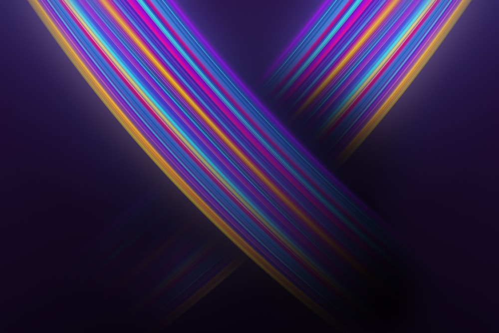 a purple background with lines of different colors