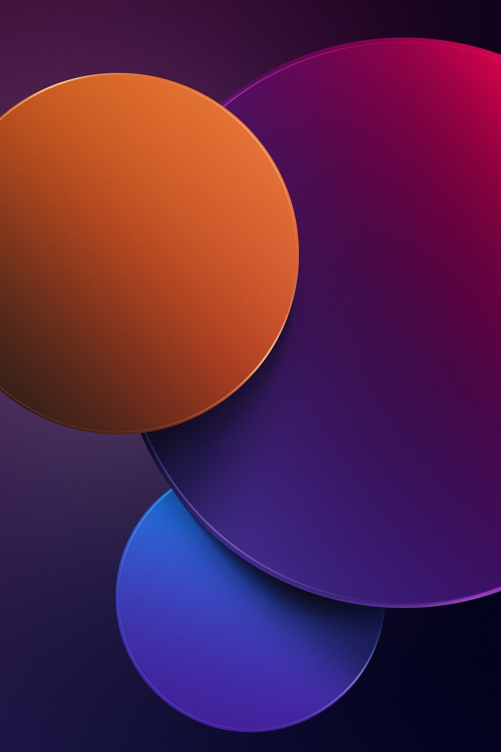 a purple and orange background with circles