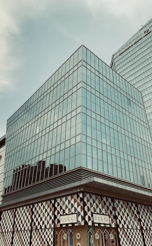 Modern commercial storefront with sleek glass facade at Gorriti Plaza