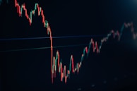 a close up of a line with a blue background